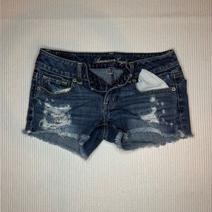 American Eagle Outfitters Distressed Blue Jean Shorts